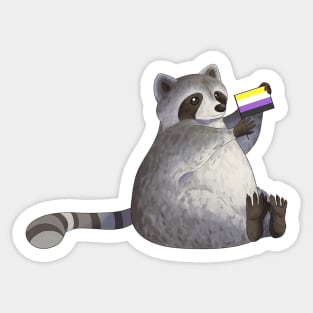 Nonbinary Pride Raccoon Sticker